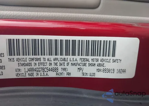 2011 Jeep Grand Cherokee Laredo from USA, damaged, VIN 1J4RR4GG7BC544689